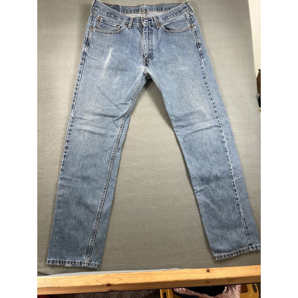 Levi's 505 Jeans 34x34 Medium Wash Blue Denim Straight Leg Casual Style